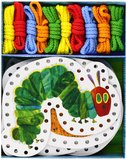 【Eric Carle】The Very Hungry Caterpillar·Lacing card，【艾瑞·卡尔】好饿的毛毛虫·编织卡片